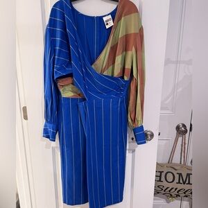 Blue and Orange Striped Top